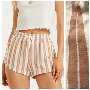 Billabong Stripe Road Trippin' Shorts Drawstring Pockets Lightweight Lounge M